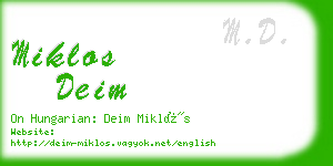 miklos deim business card